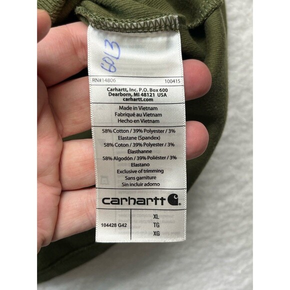 Carhartt Shirt Mens XL Relaxed Fit Heavyweight L/S Pullover 1/2 Zip Thermal Gorp - Picture 4 of 8